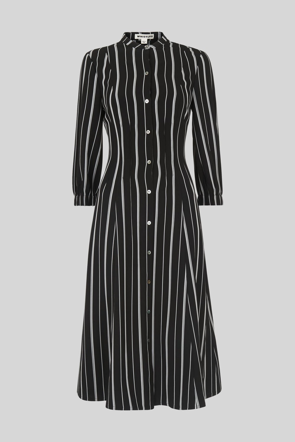 Leesa Stripe Shirt Dress Black and White