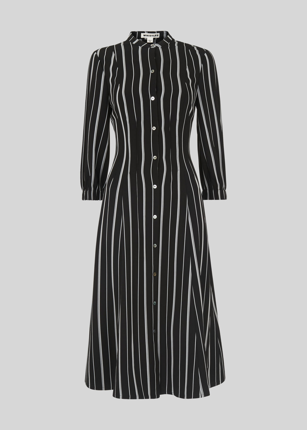 Leesa Stripe Shirt Dress Black and White