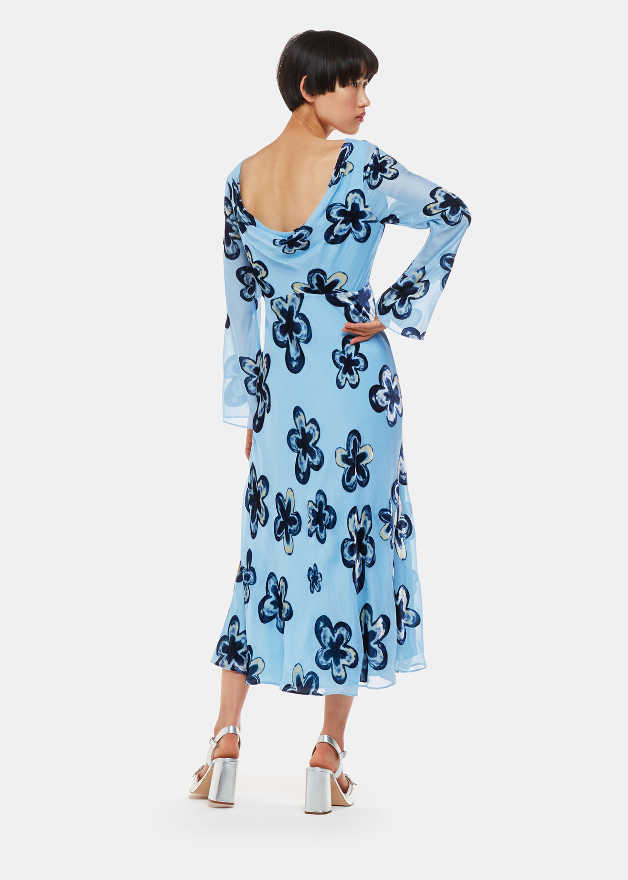 Hazy Floral Velvet Dress