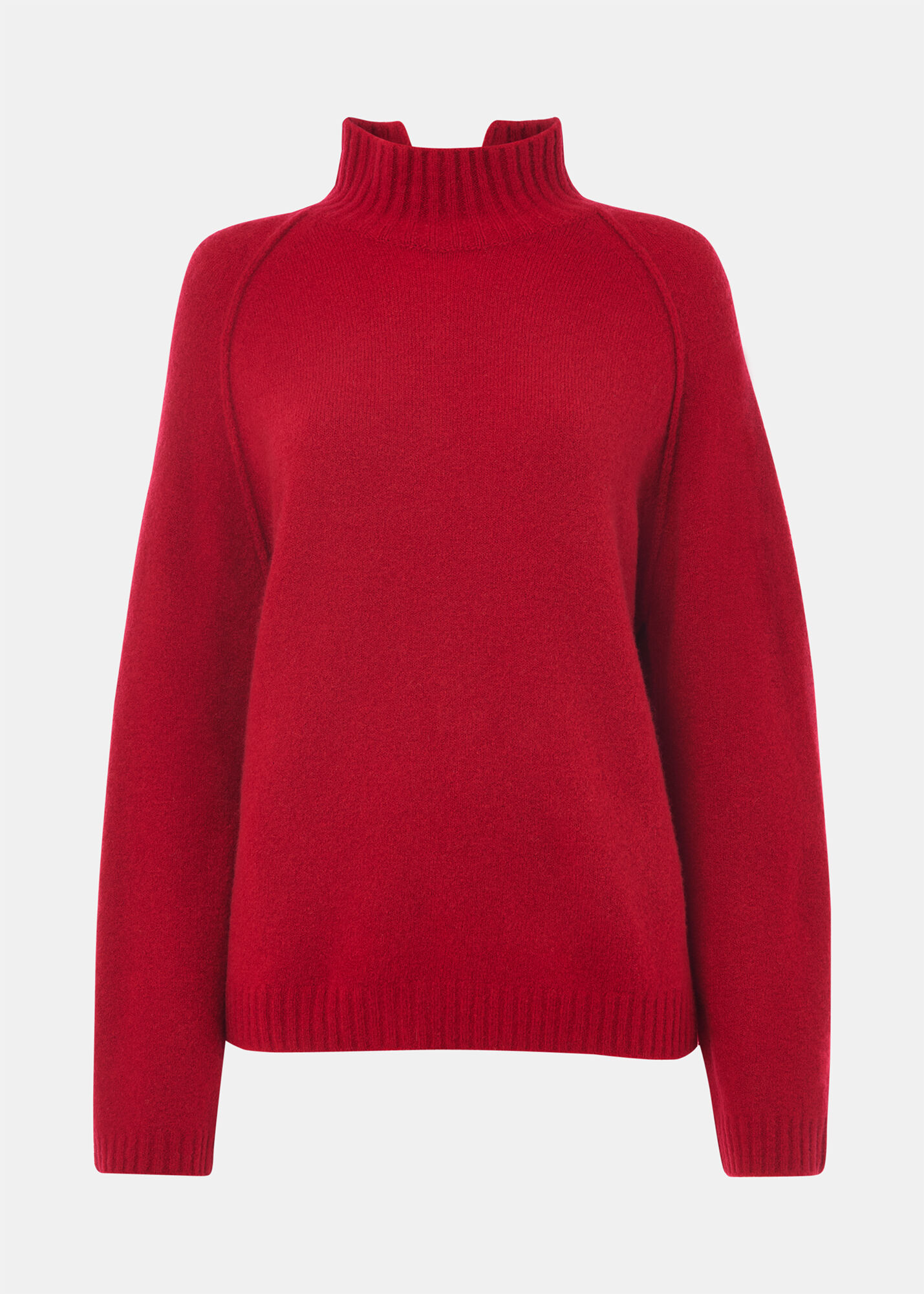 Red Wool Mix Split Funnel Knit | WHISTLES | Whistles UK |