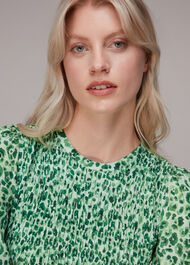 Cheetah Print Shirred Dress
