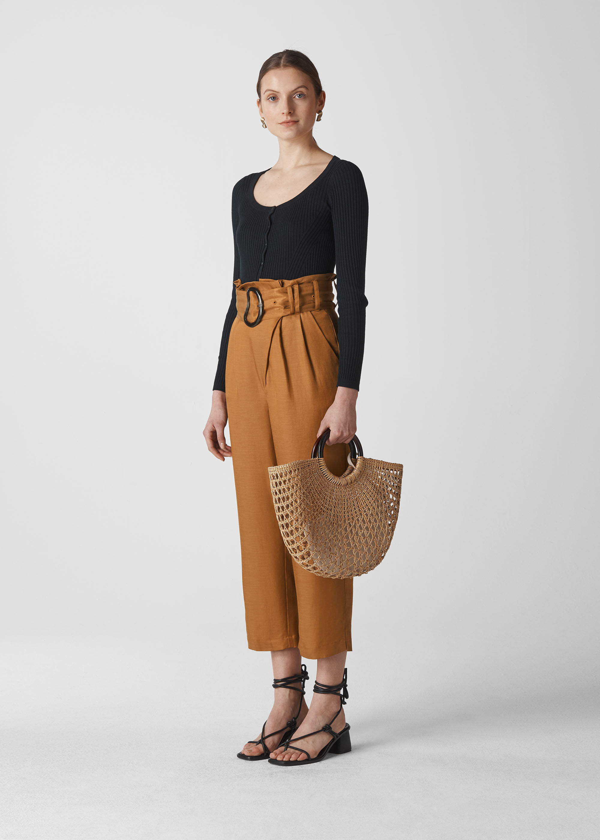 KAZO Bottoms Pants and Trousers  Buy KAZO Rust Paper Bag Pant With Belt  Online  Nykaa Fashion