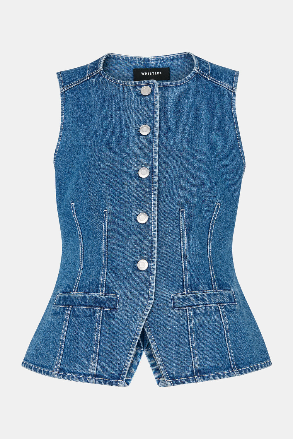 Denim Slim Fit Cotton Waistcoat
