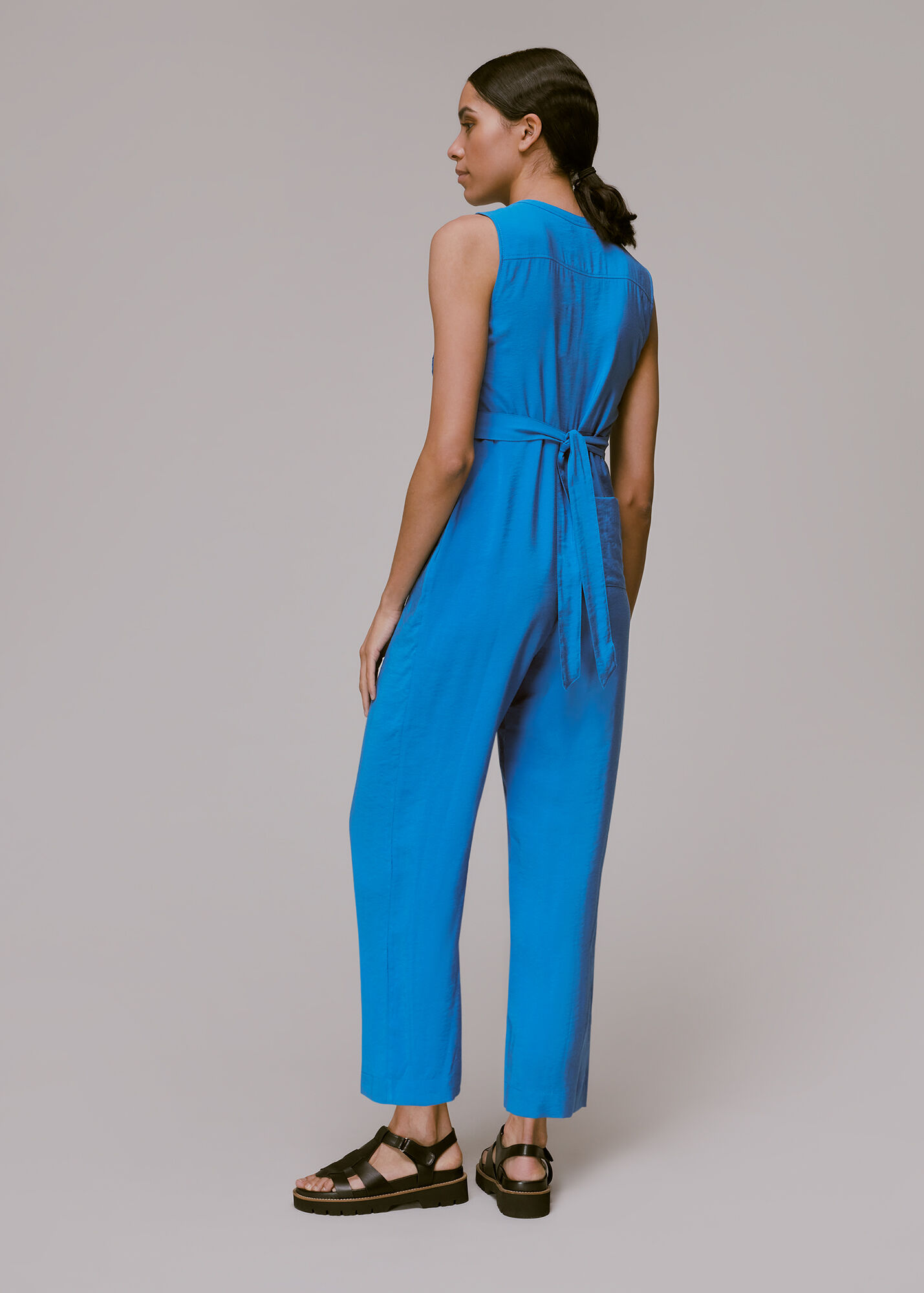 Blue Josie Zip Front Jumpsuit WHISTLES