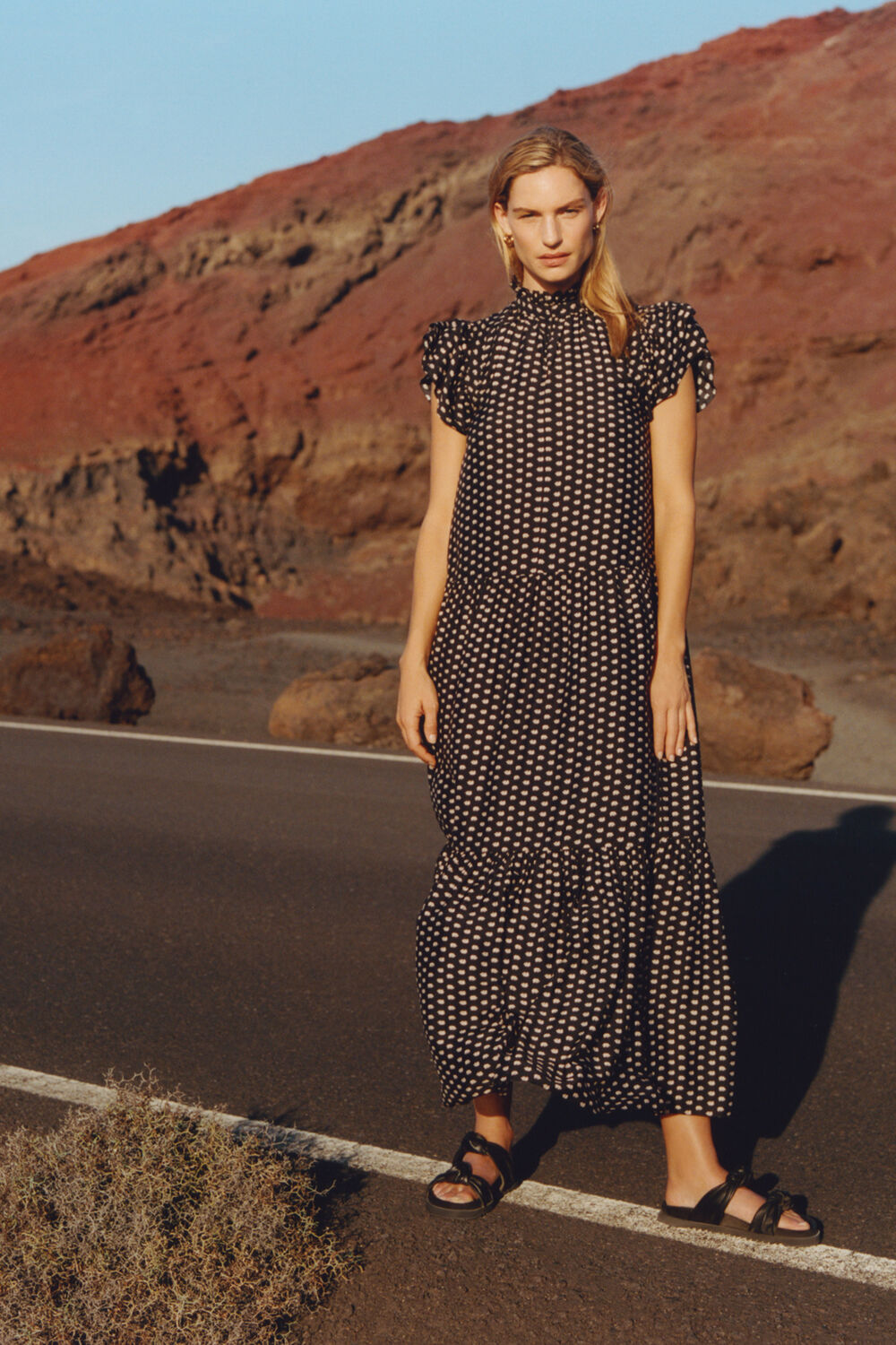 Elephant Silk Mix Midi Dress