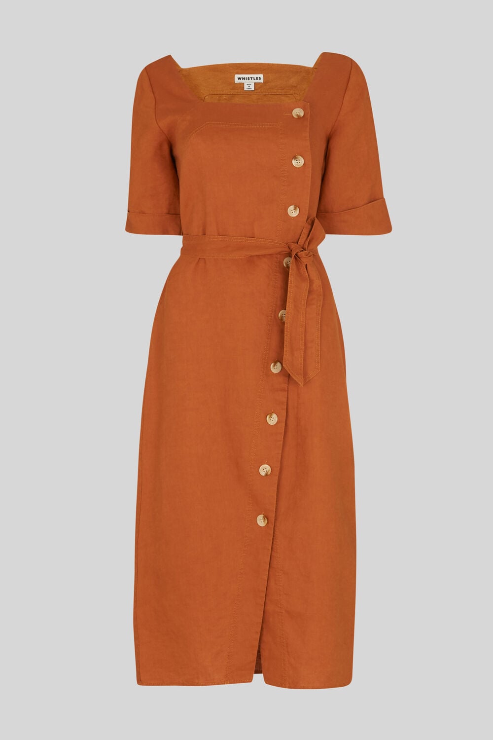 Ambika Linen Dress Rust