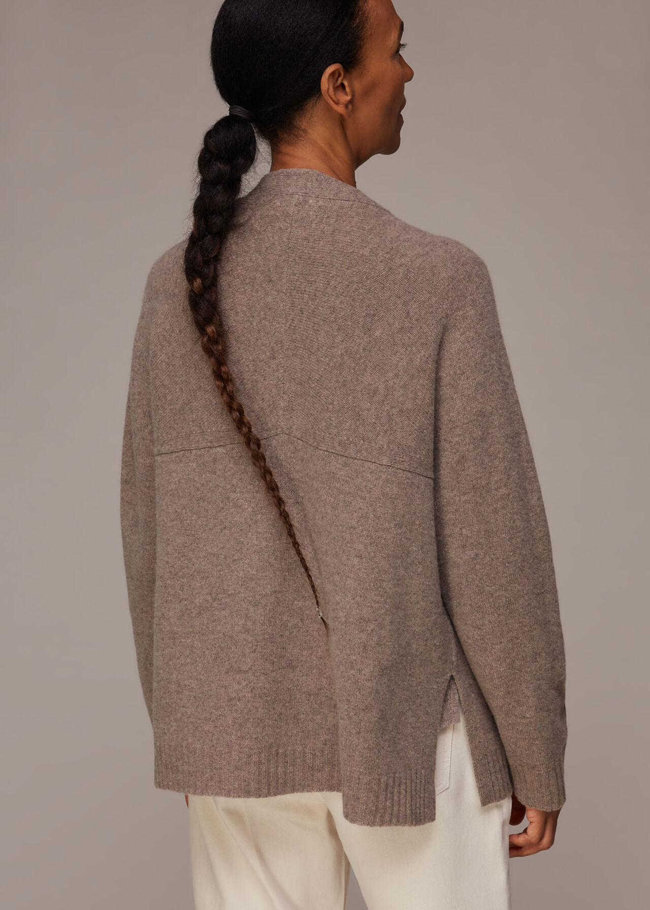 Oatmeal Longer Line Cardigan, WHISTLES