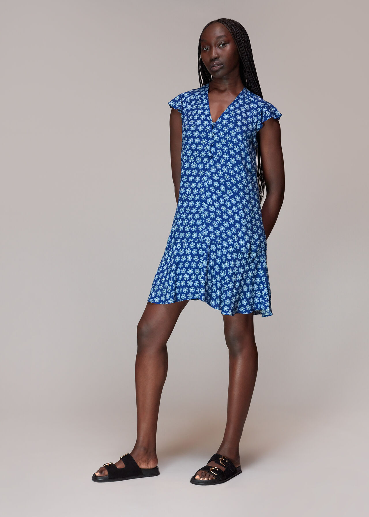 Daisy Check Print Flippy Dress