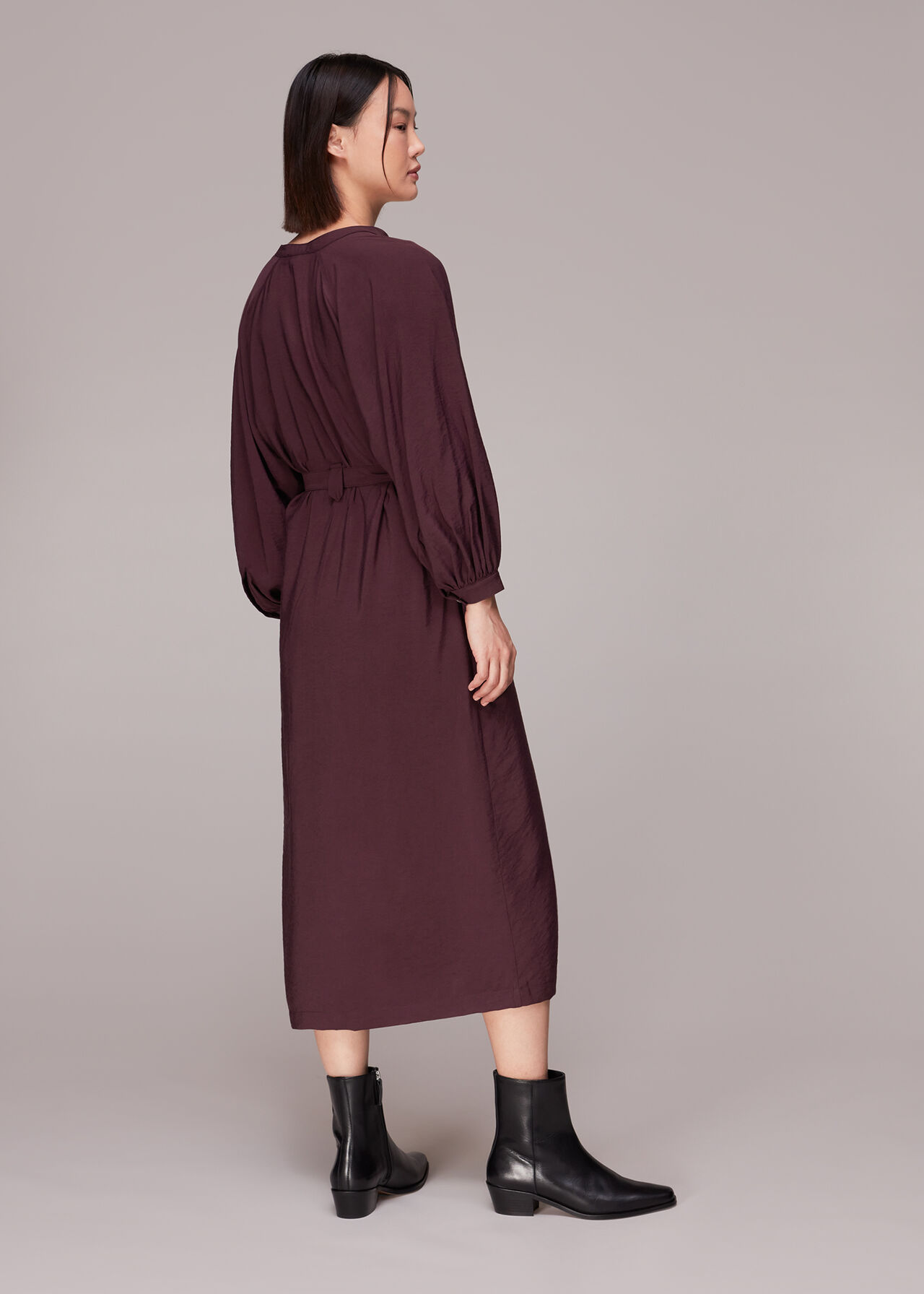 Aubergine Lizzie Midi Dress | WHISTLES