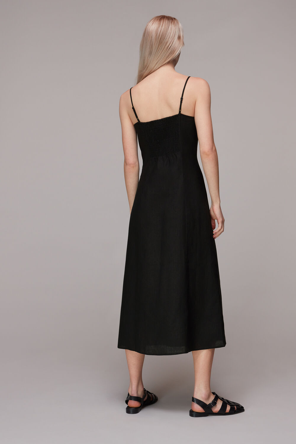 Ava Button Linen Mix Dress
