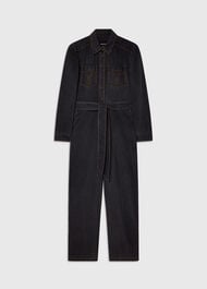 Cotton Blend Denim Jumpsuit