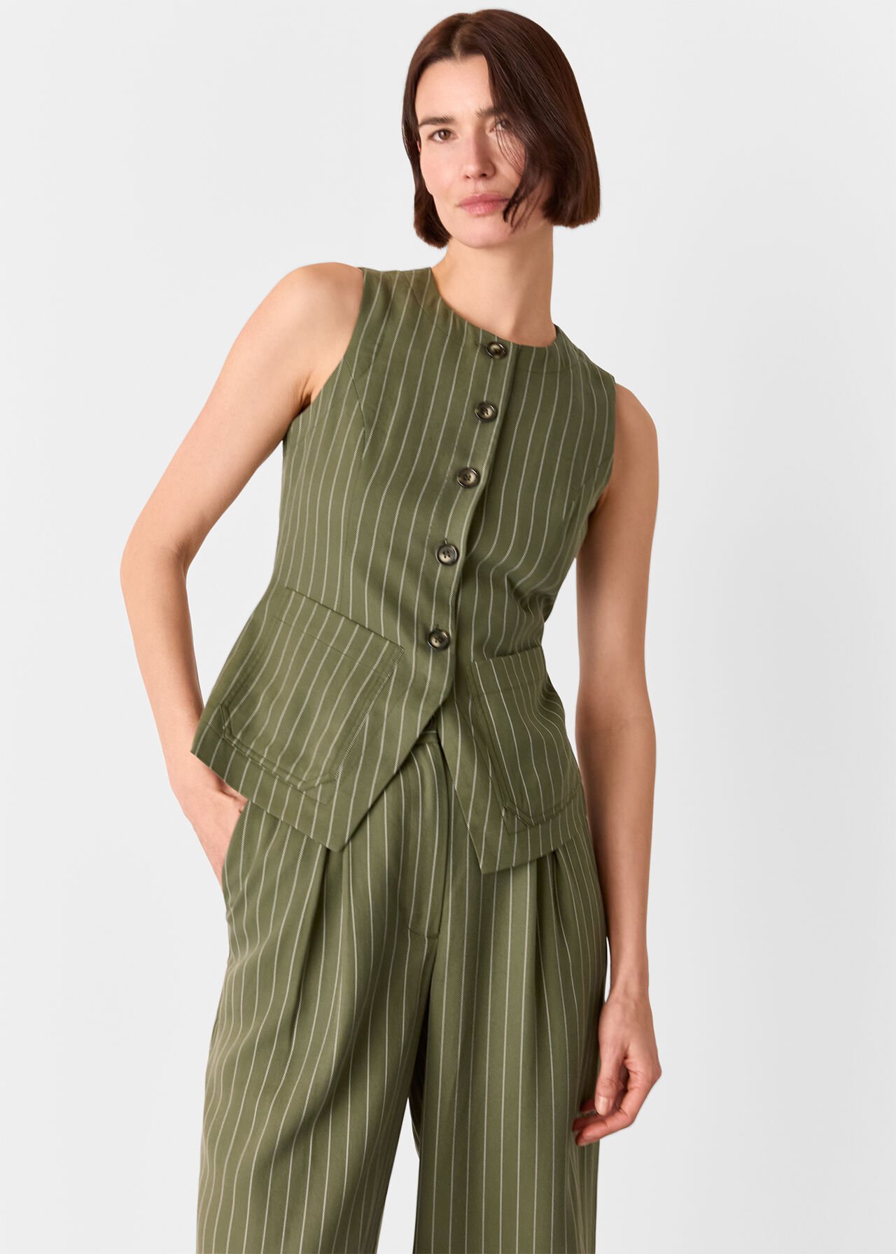 Whistle Lottie Pinstripe Waistcoat Whistle Lottie Pinstripe Waistcoat