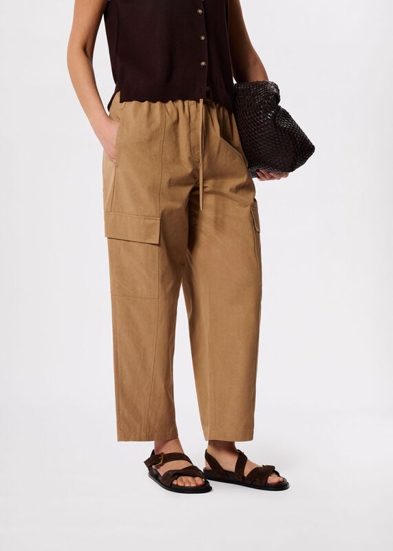 Neutral Utility Cotton Barrel Trouser