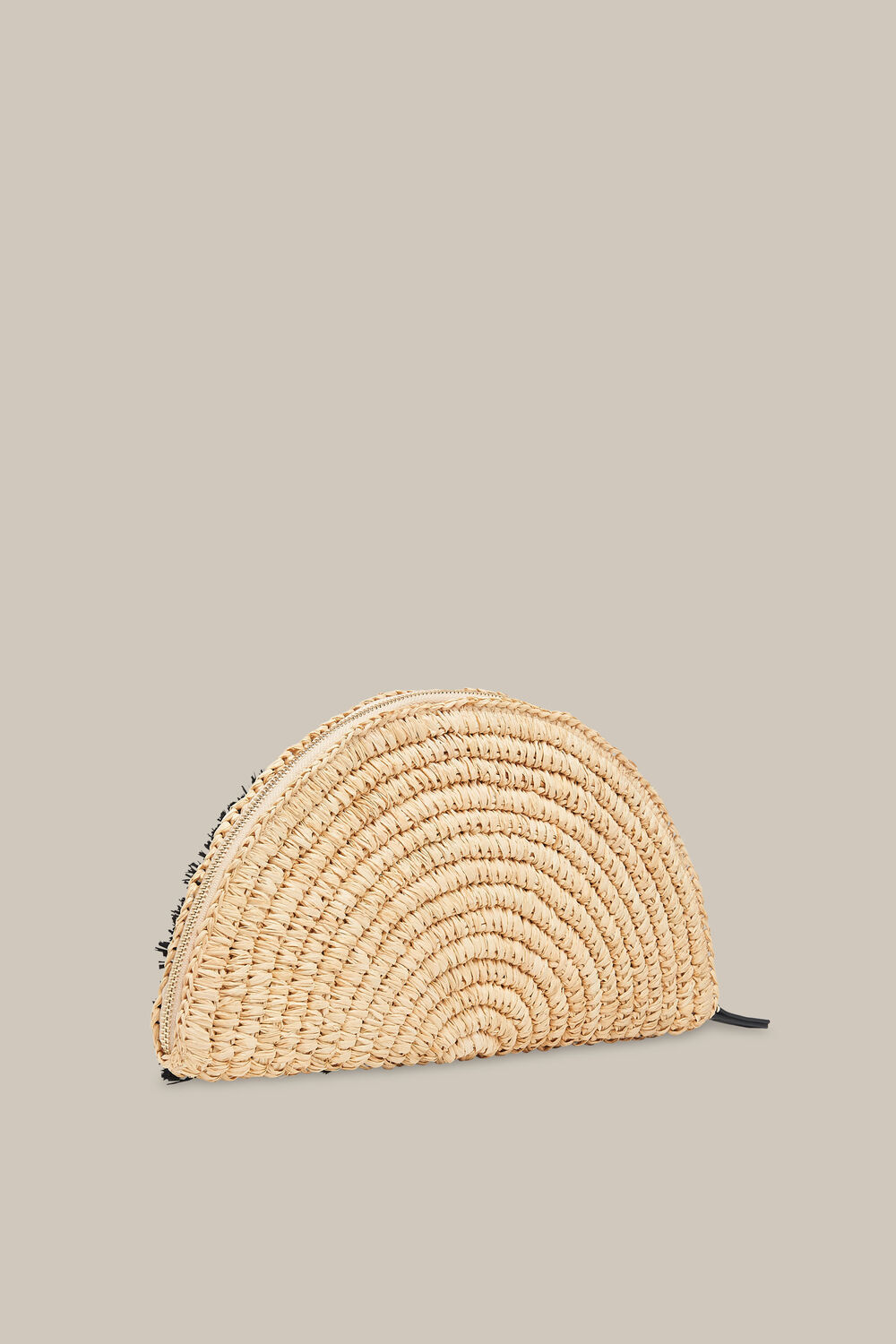 Santino Fringe Straw Clutch Black/Multi
