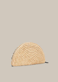 Santino Fringe Straw Clutch Black/Multi