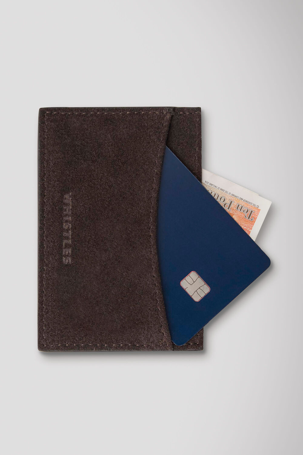 Chocolate Suede Card Holder