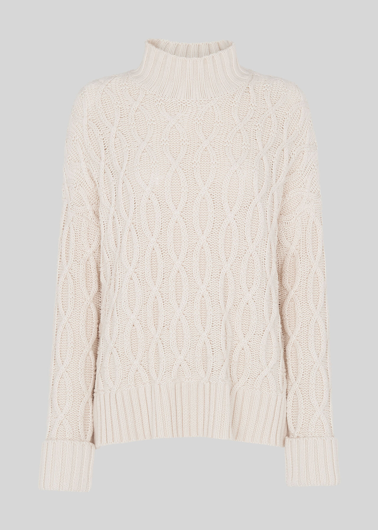 Ivory/Multi Oversized Cable Knit Sweater | WHISTLES