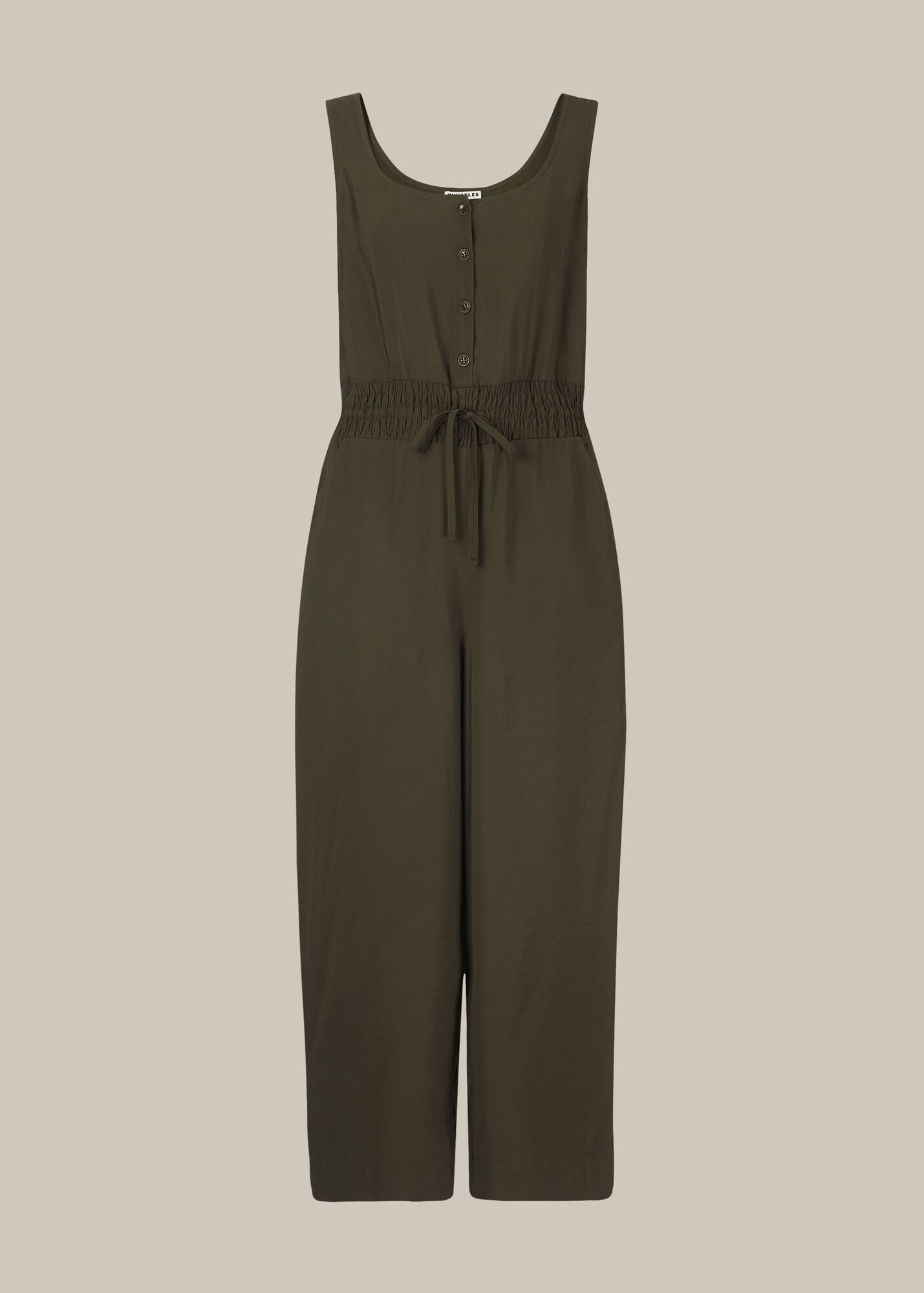 Khaki Quinn Casual Jumpsuit WHISTLES
