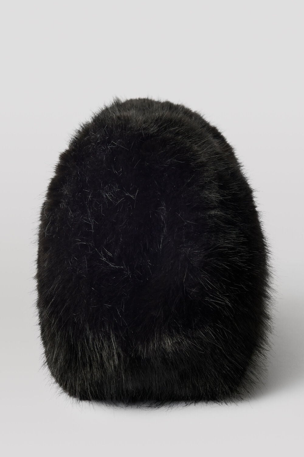 Black Faux Fur Frame Clutch Bag