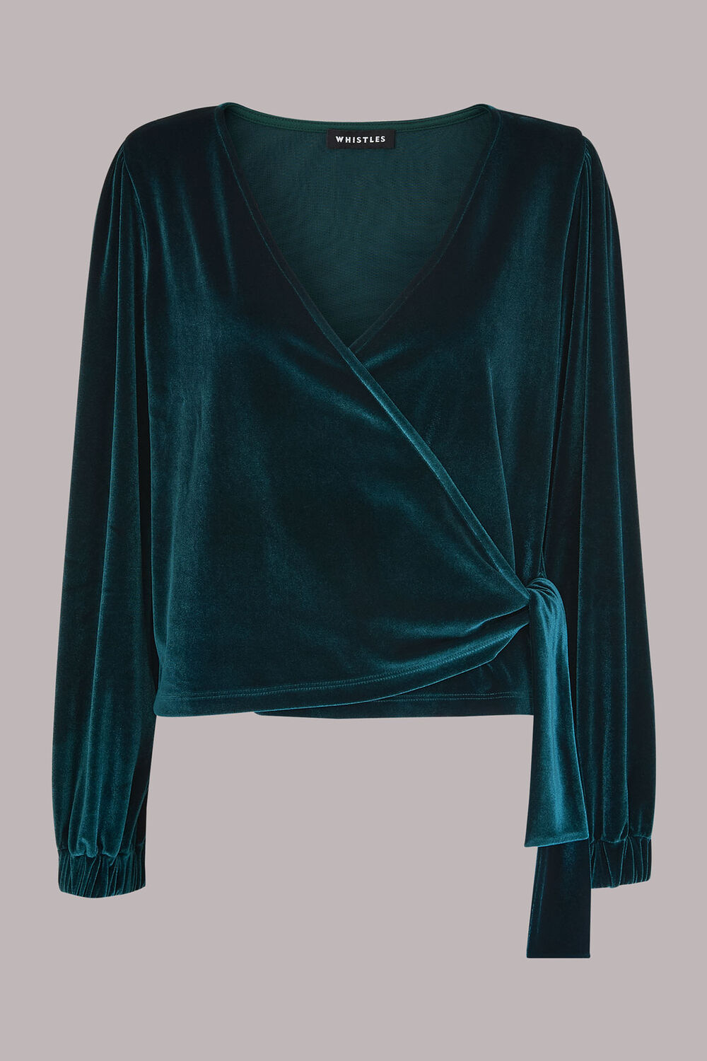 Velvet V Neck Wrap Top