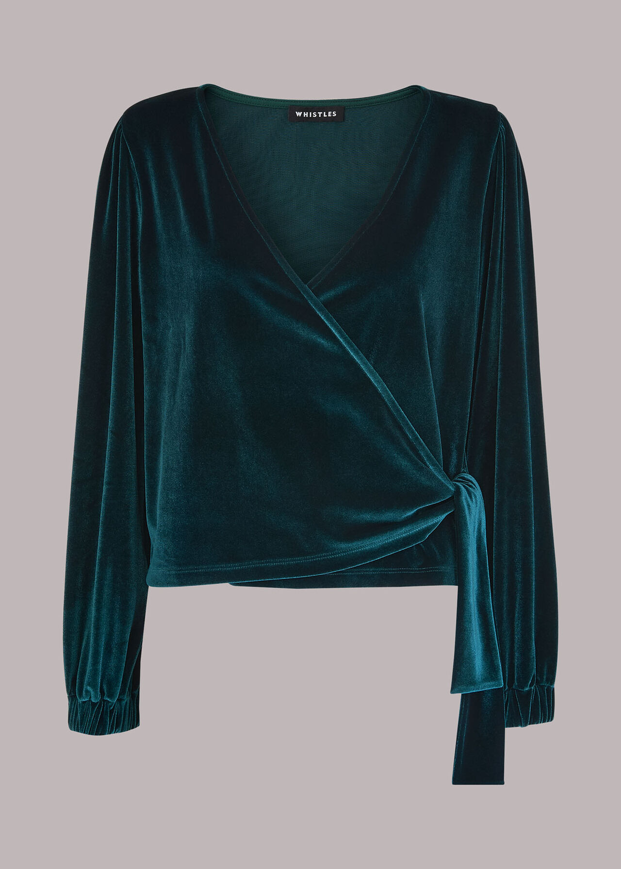 Velvet V Neck Wrap Top