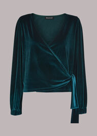Velvet V Neck Wrap Top