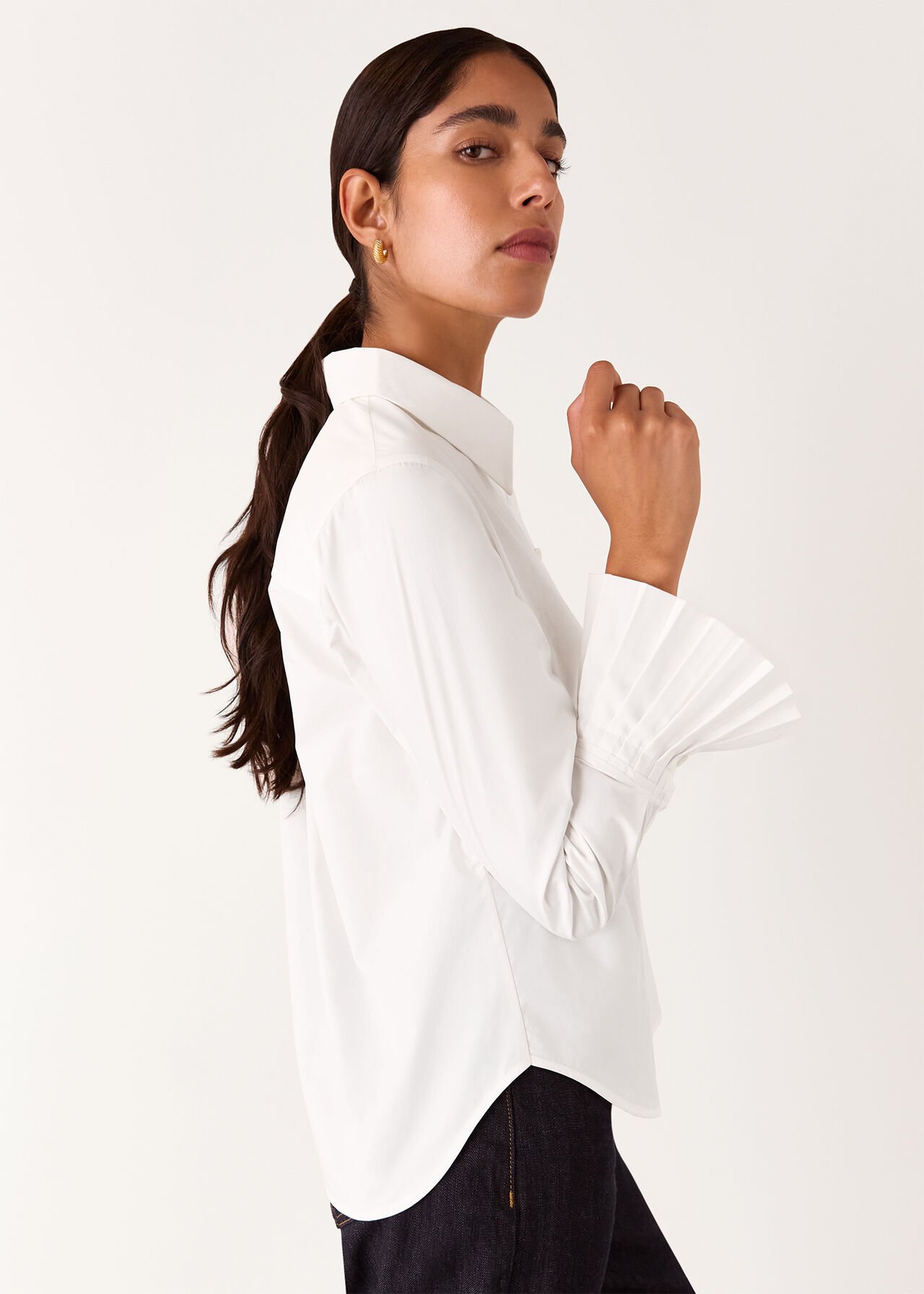 Marcy Pleated Cuff Shirt