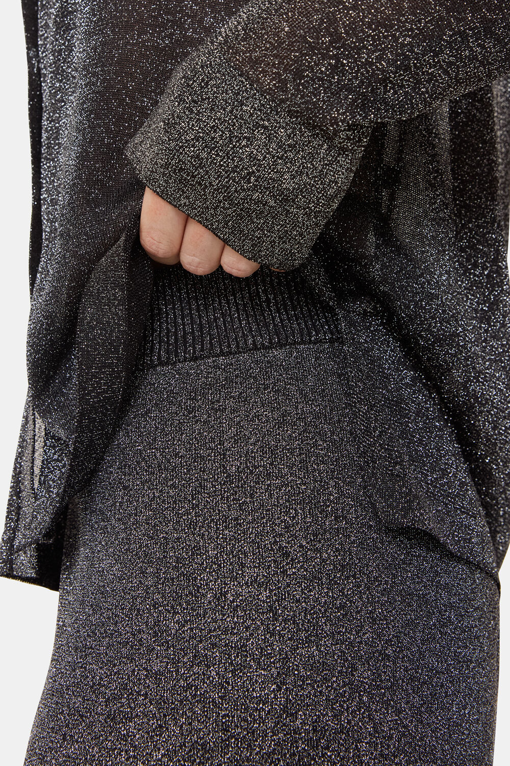 Black Sparkle Knitted Trouser