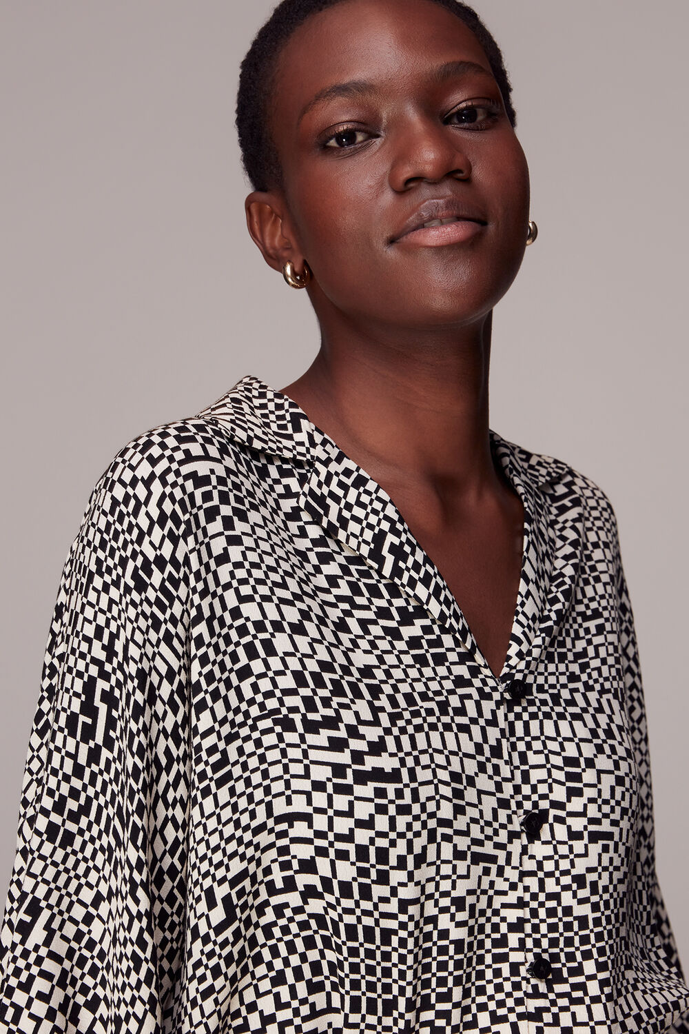 Multicolour Checkerboard Ramona Blouse