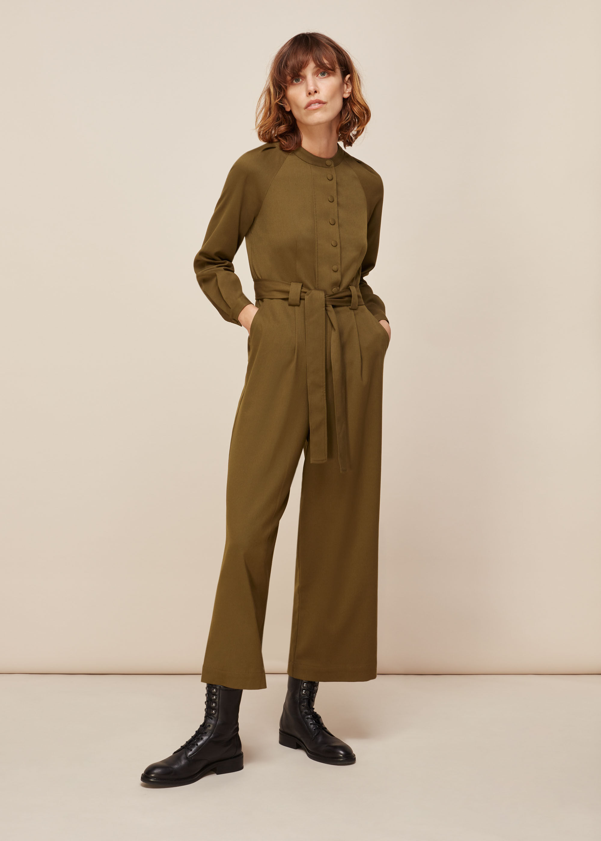 Tie up deals front jumpsuit