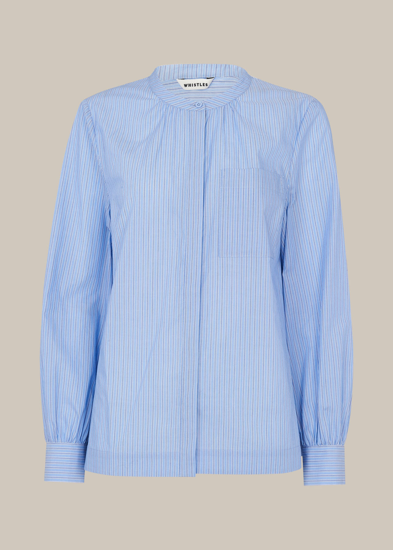 Stripe Cotton Pocket Shirt