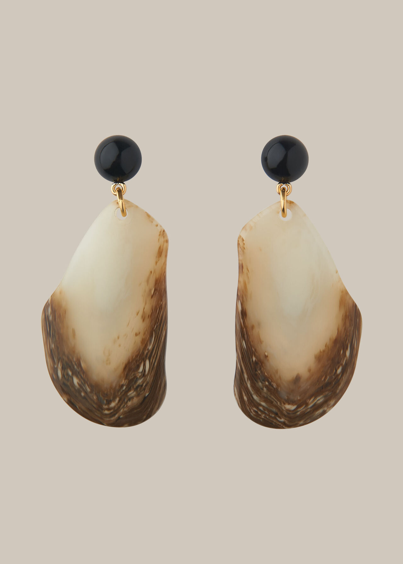 Stone Effect Drop Earring Brown/Multi