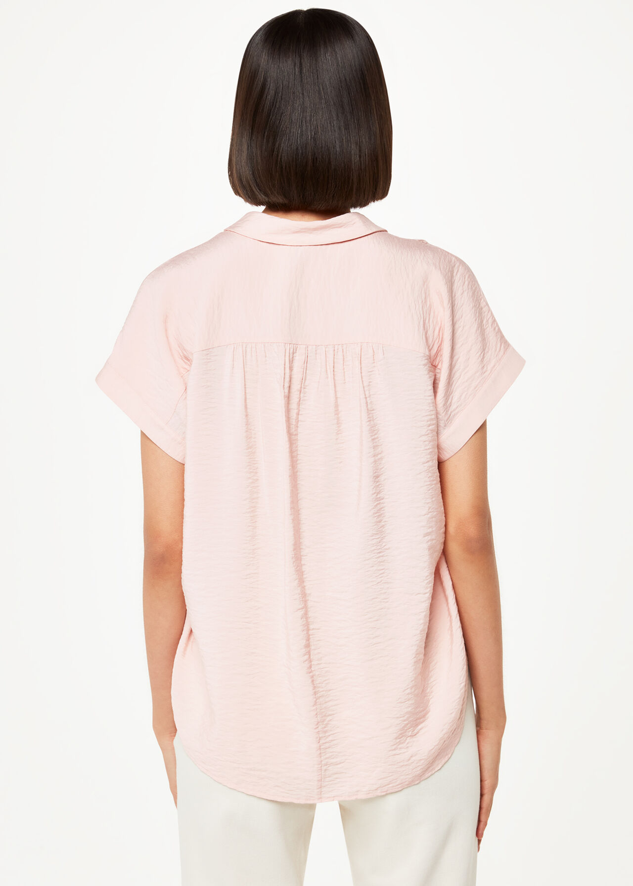 Nicola Button Through Shirt Pale Pink