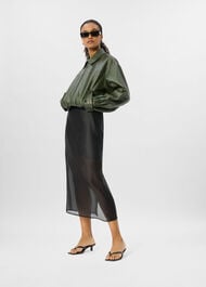 Organza Column Midi Skirt