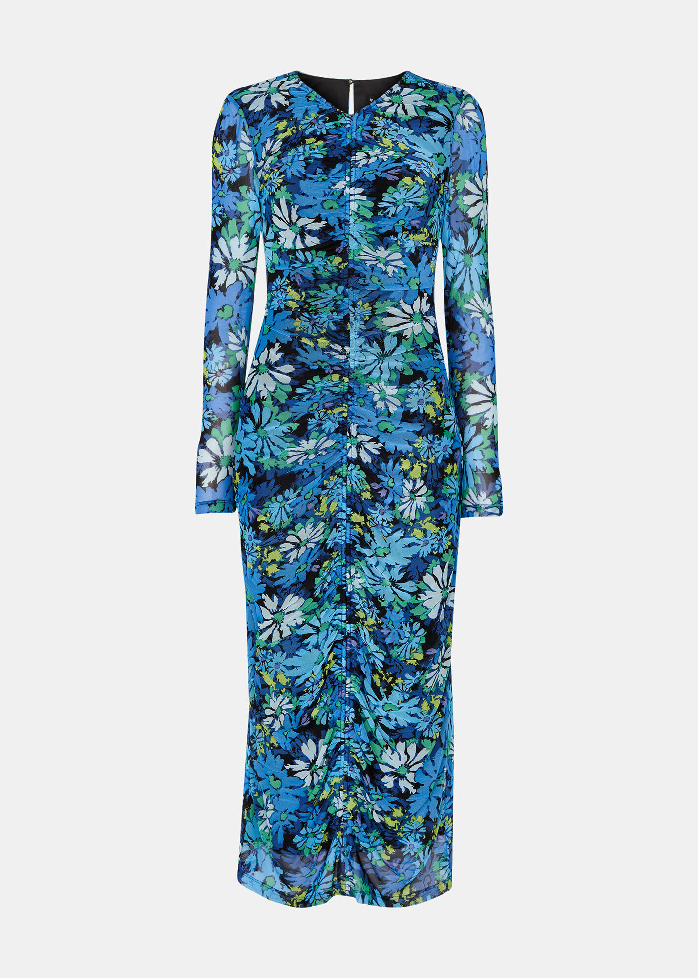 Dvf briella ruched mesh dress outlet