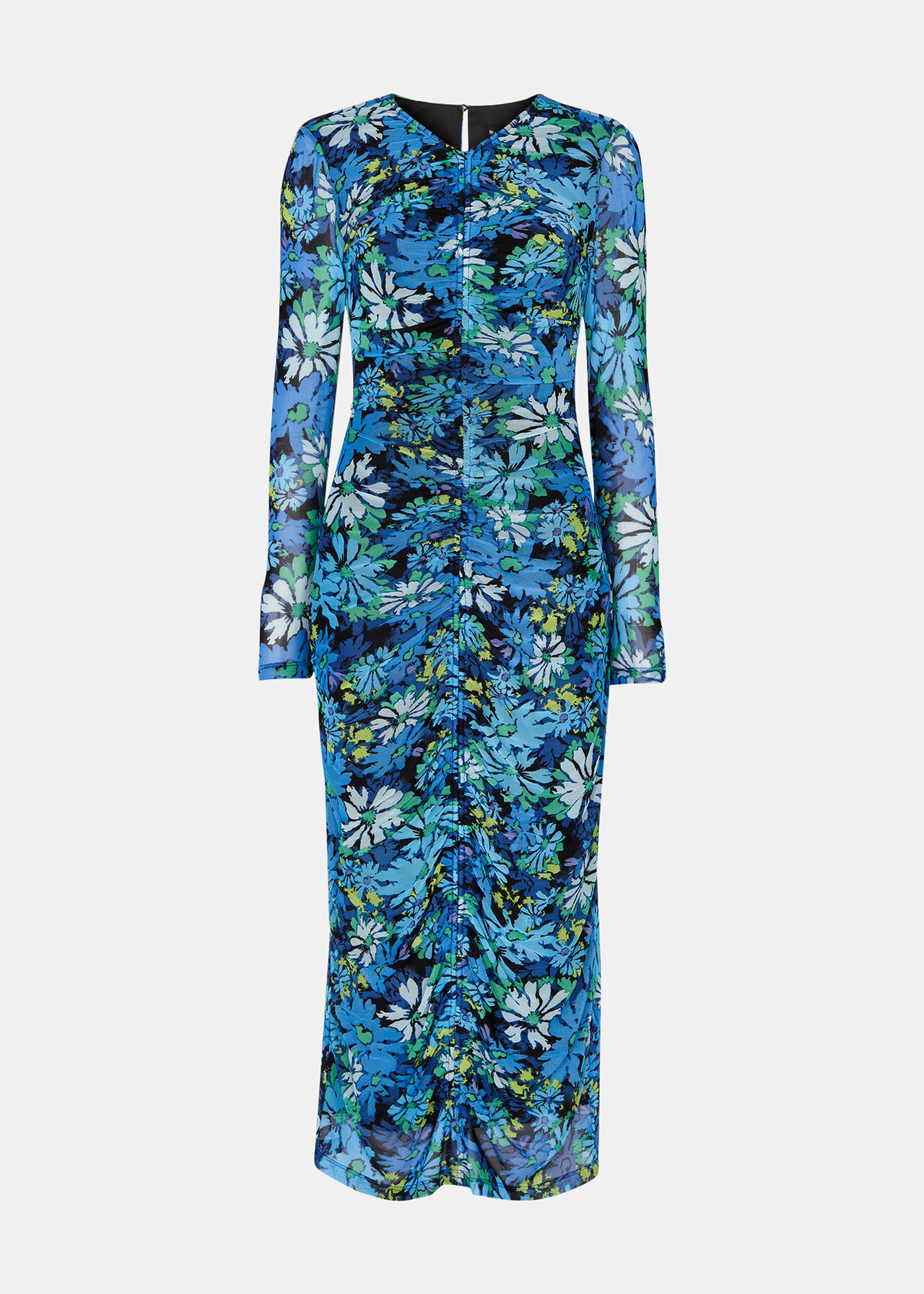 Retro Floral Mesh Dress