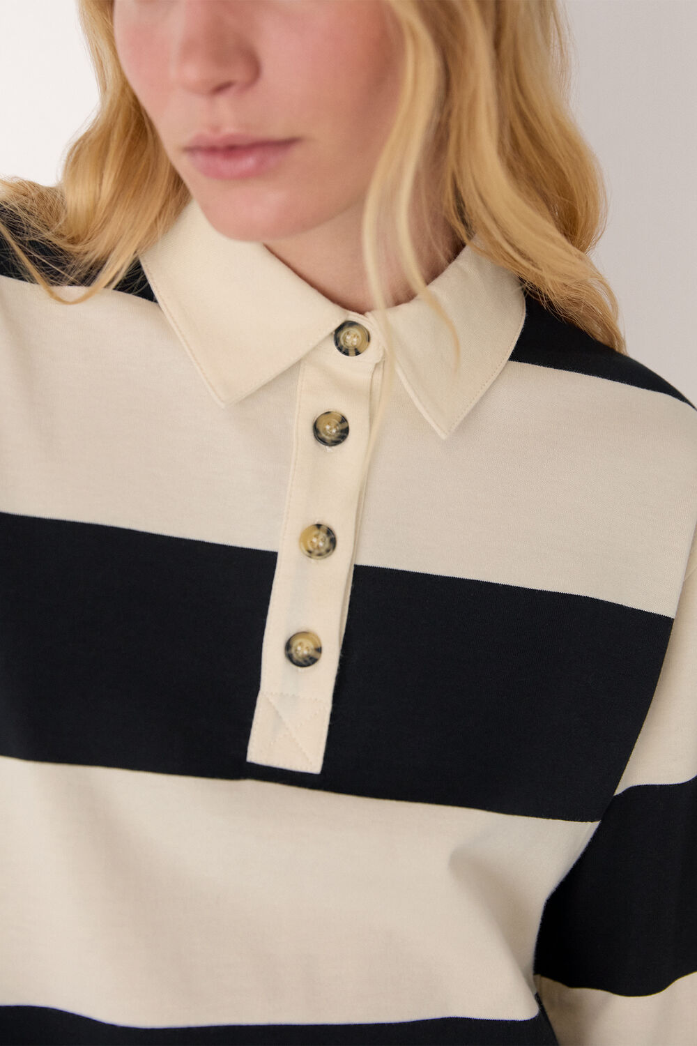 Ivory Stripe Polo Shirt