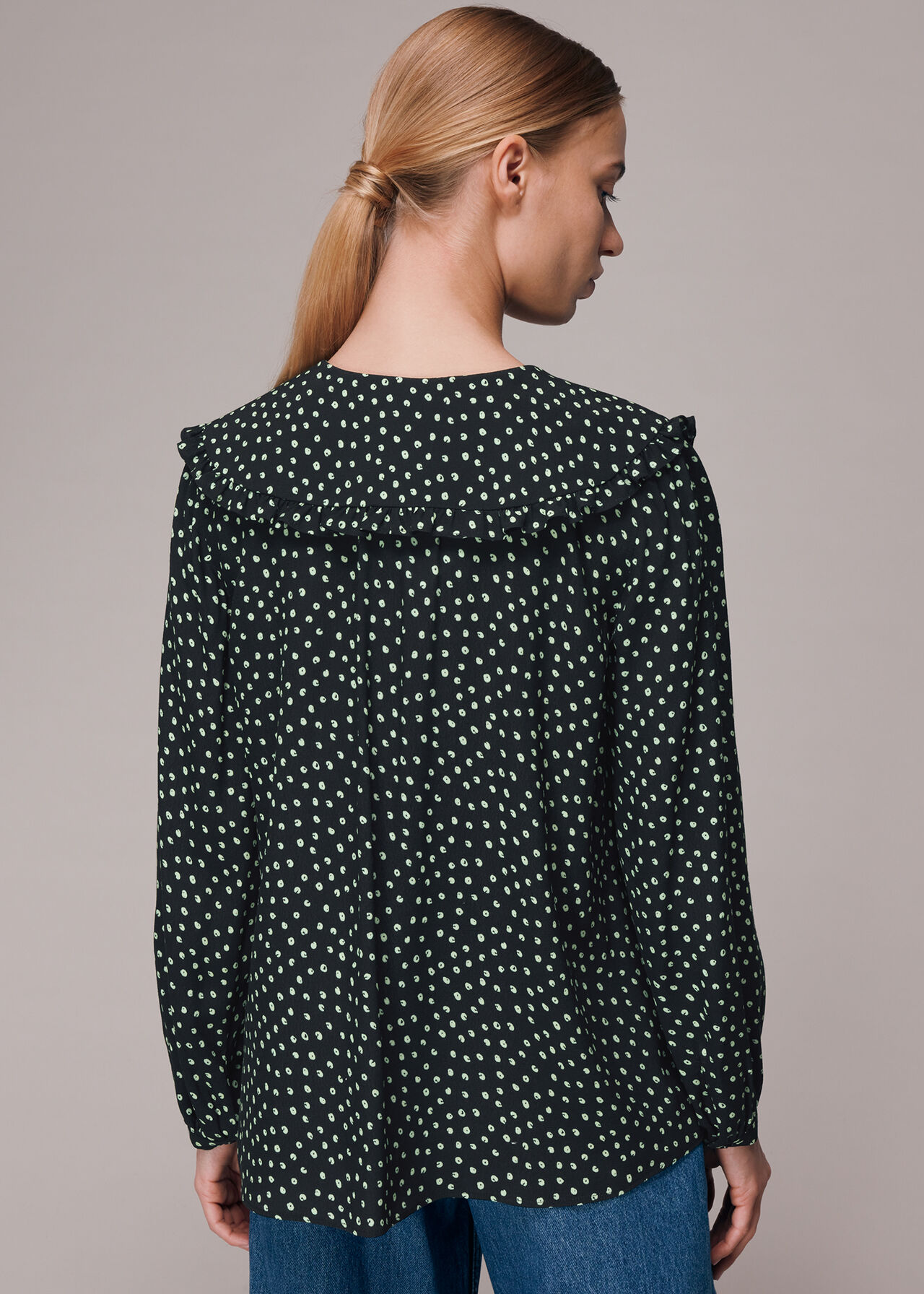 Stamp Spot Collar Top