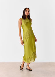Lace Insert Midi Dress