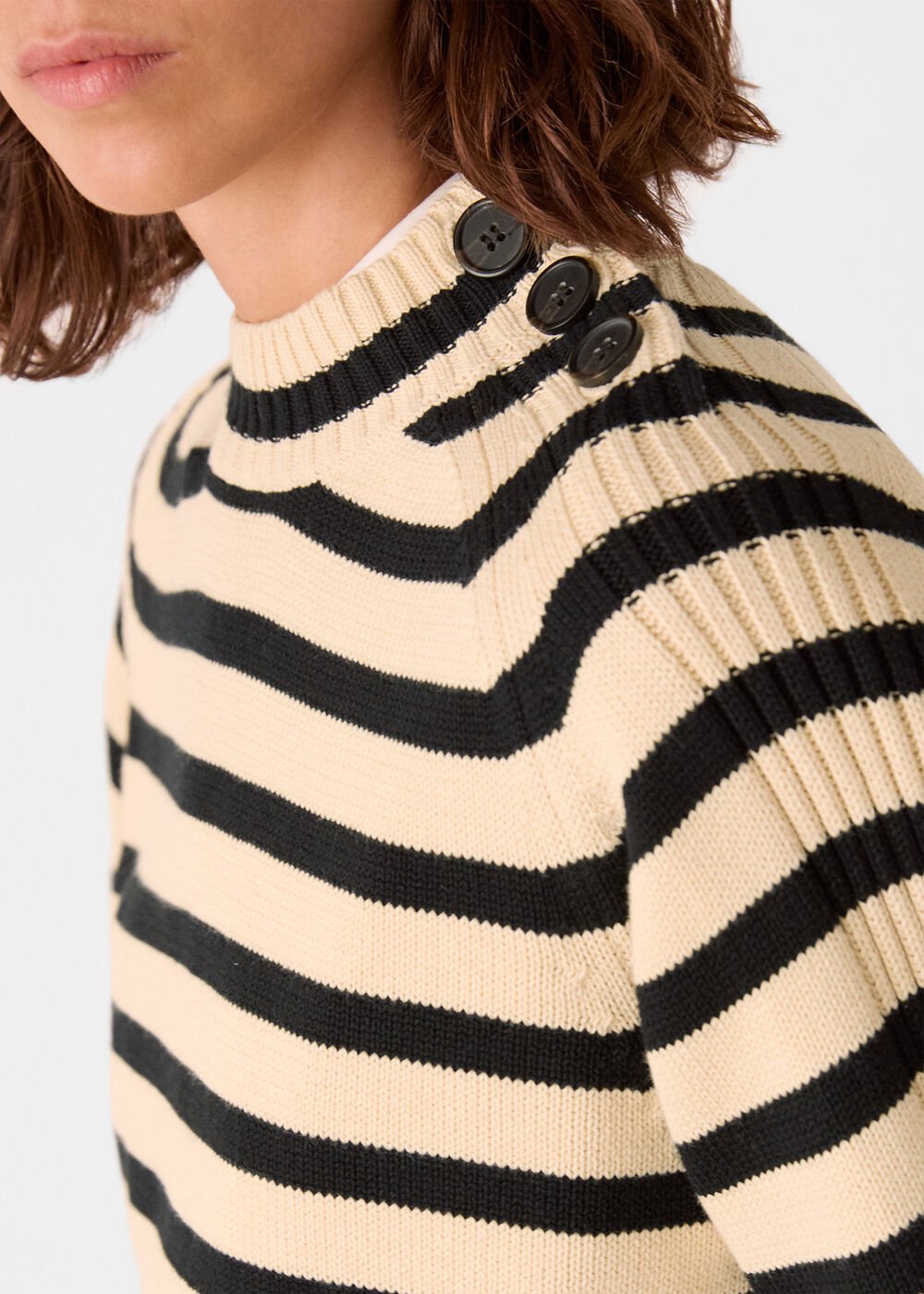 Stripe Detail Cotton Knit