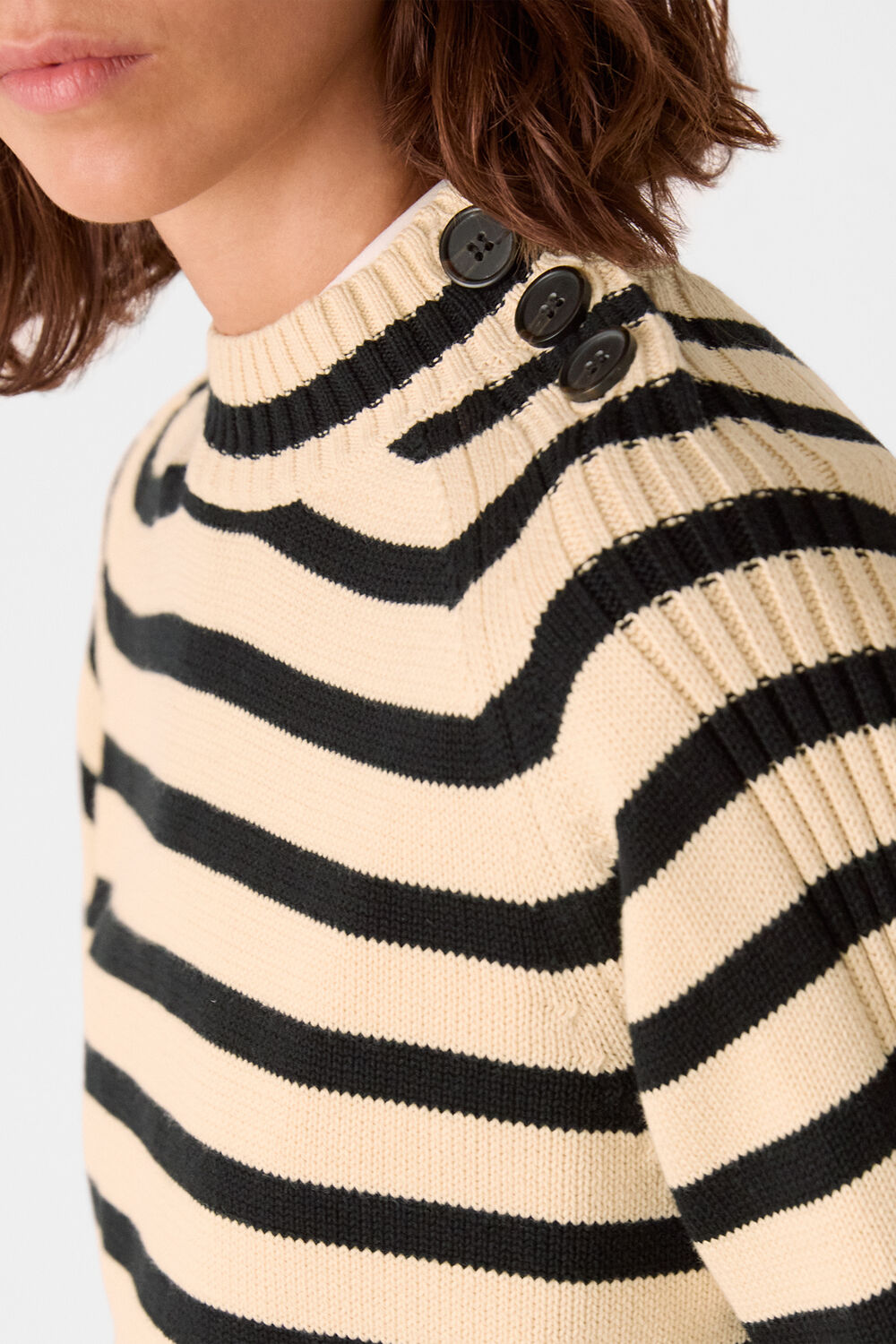 Stripe Detail Cotton Knit