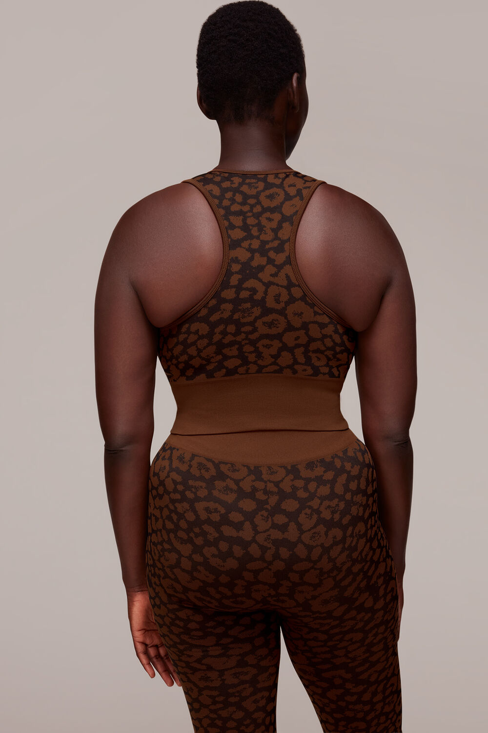 Brown Animal Seamless Sports Bra