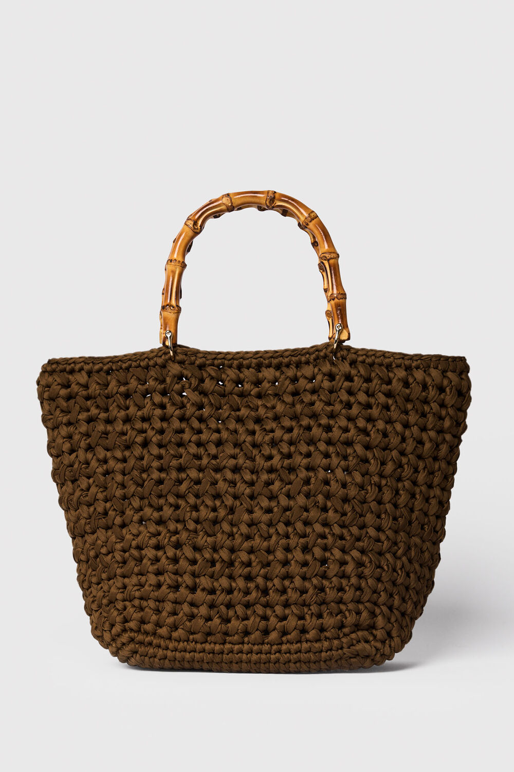 Bamboo Handle Crochet Bag