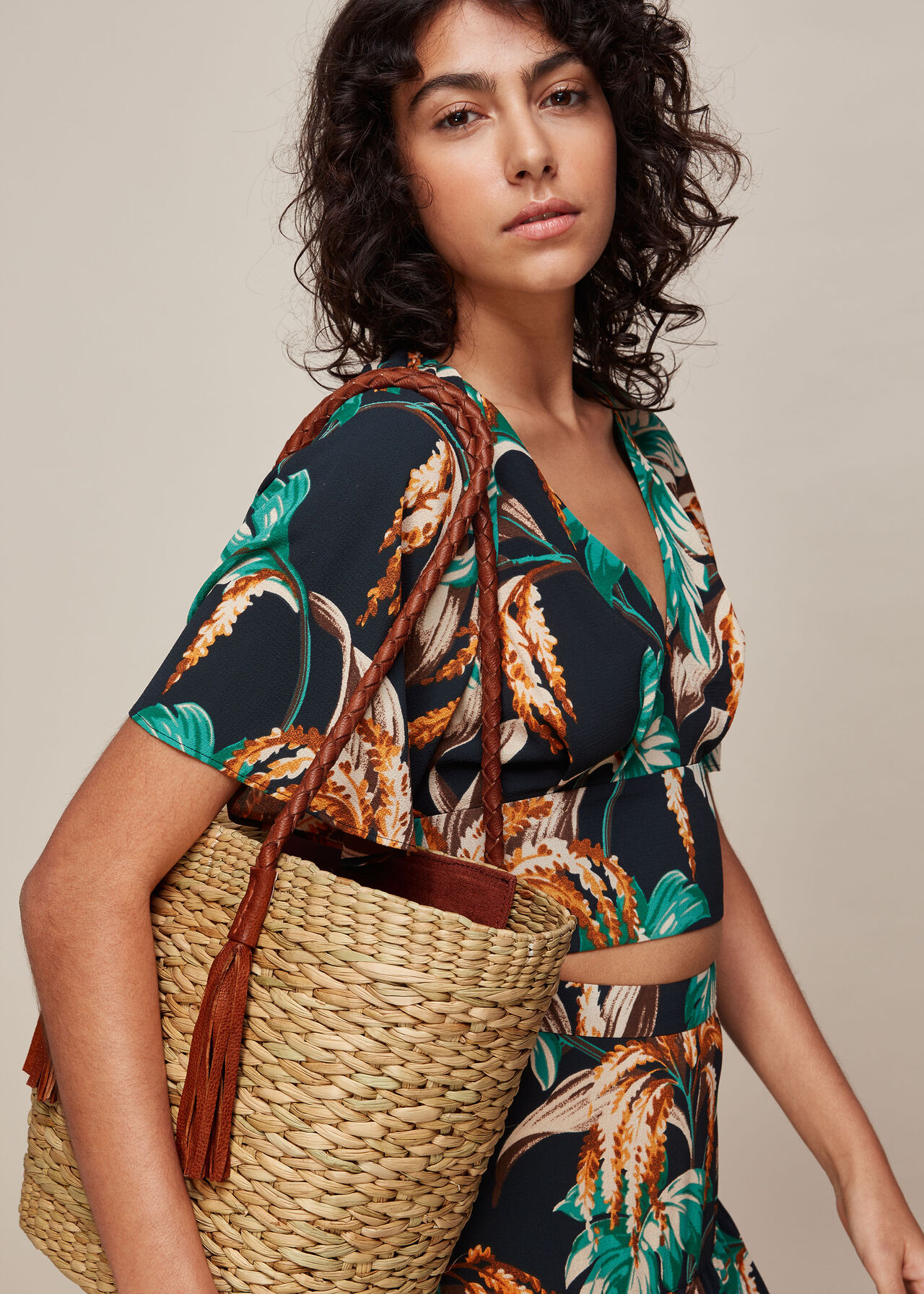 Lianne Straw Tote Neutral