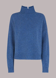 Wool Split Funnel Neck Jumper
