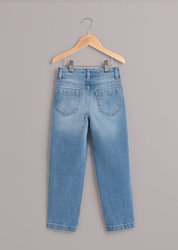 Light Wash Stretch Barrel Leg Jean