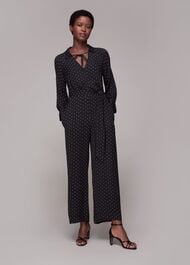 Multicolour Abby Star Print Jumpsuit | WHISTLES | Whistles UK