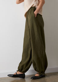 Linen Balloon Hem Trousers