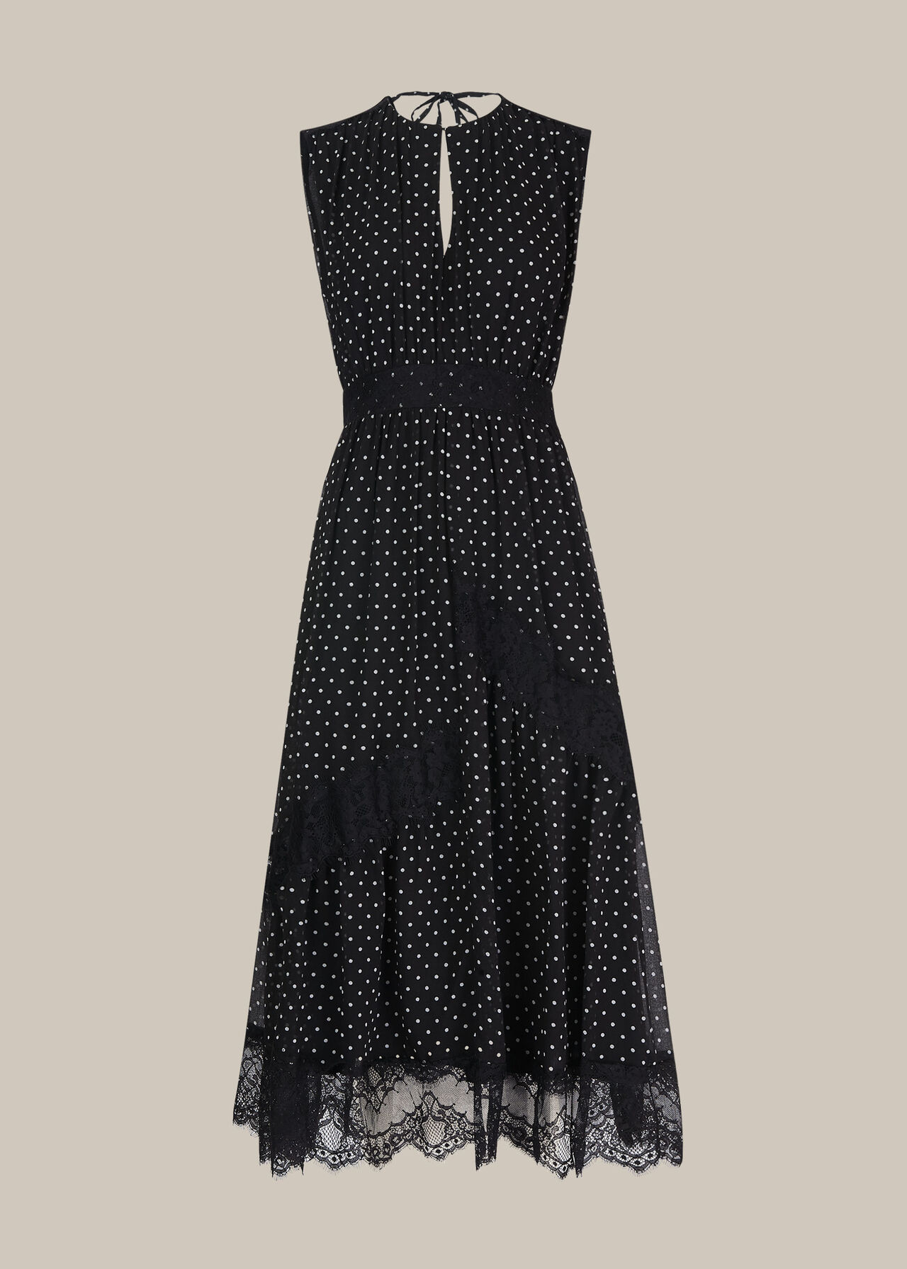 Spot Lace Midi Dress