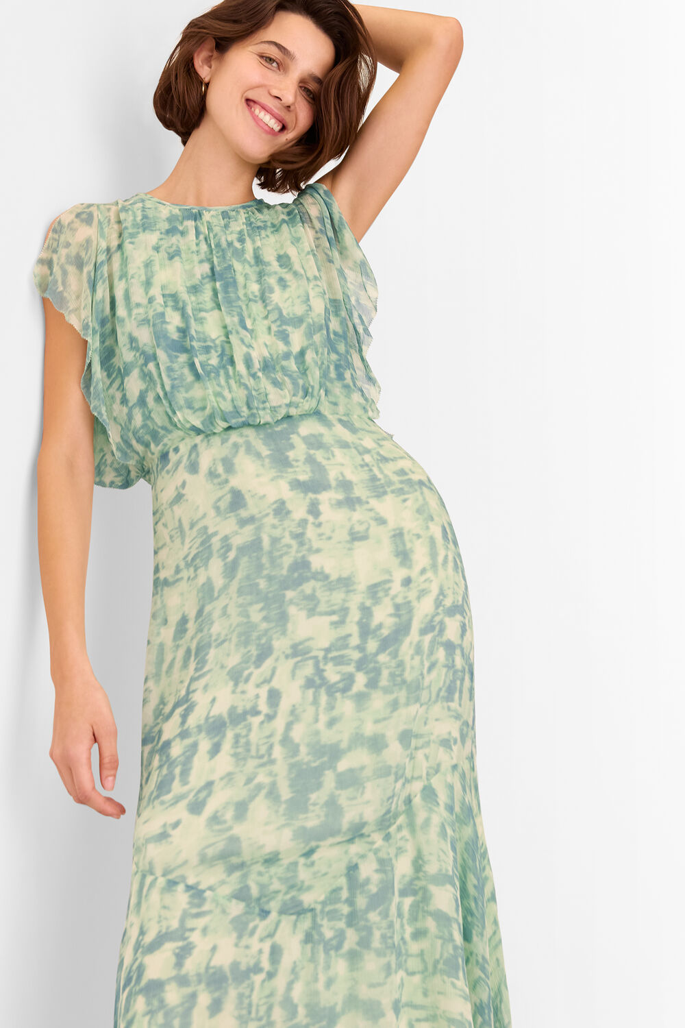 Dashed Brush Marks Midi Dress